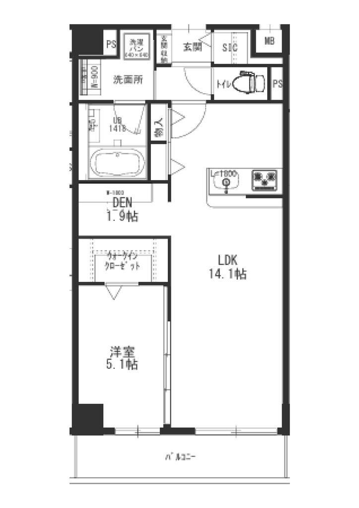 BLUE ROOM(1LDK/2階)の間取り写真