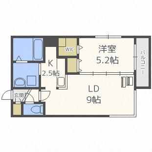 ル・クレールN26(1LDK/4階)の間取り写真