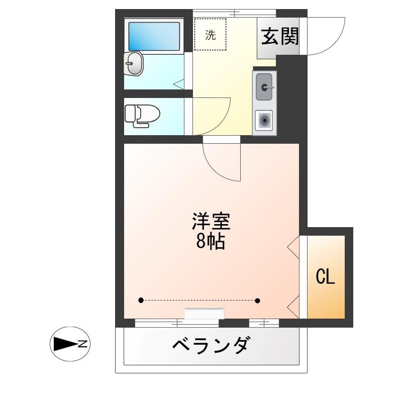 メゾンド岡野(1K/3階)の間取り写真