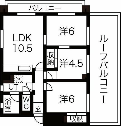 高田ビル(3LDK/4階)の間取り写真