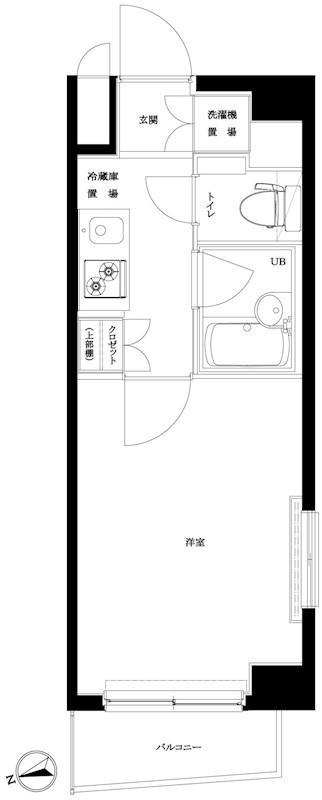 ルーブル北新宿(1K/10階)の間取り写真