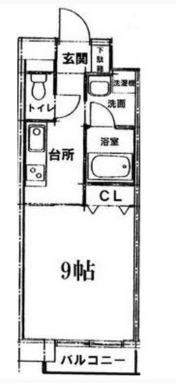 エアラウンズ桑田町(1K/6階)の間取り写真