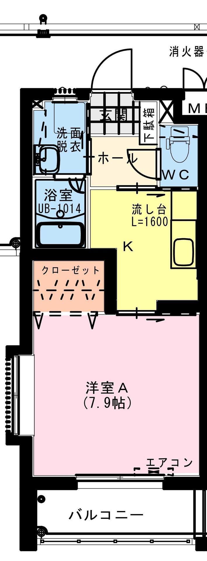 サテリット・K(1K/2階)の間取り写真
