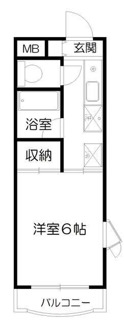 堀マンション(1K/2階)の間取り写真