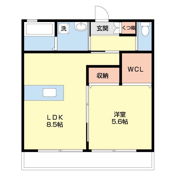 プレミアコートI(1LDK/1階)の間取り写真