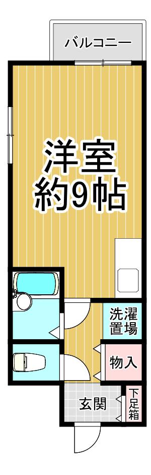 ダンディライオン宝塚(ワンルーム/3階)の間取り写真