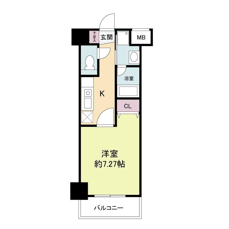WILLDO塚本(1K/8階)の間取り写真