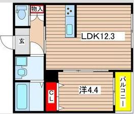 LE BOIS MIZUHO(1LDK/1階)の間取り写真