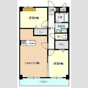 アルページュ(2LDK/1階)の間取り写真