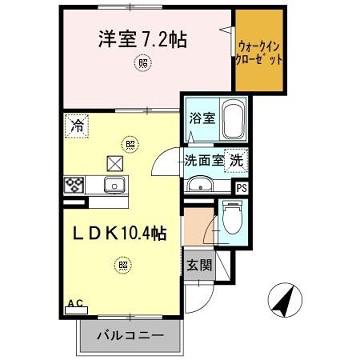 グランクレール(1LDK/1階)の間取り写真