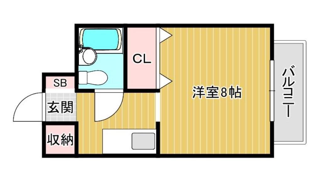 プチハイツ奈良(ワンルーム/4階)の間取り写真