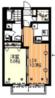 クレール武蔵野(1LDK/1階)の間取り写真