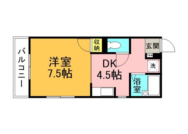 プロスパーヤマモト(1DK/3階)の間取り写真