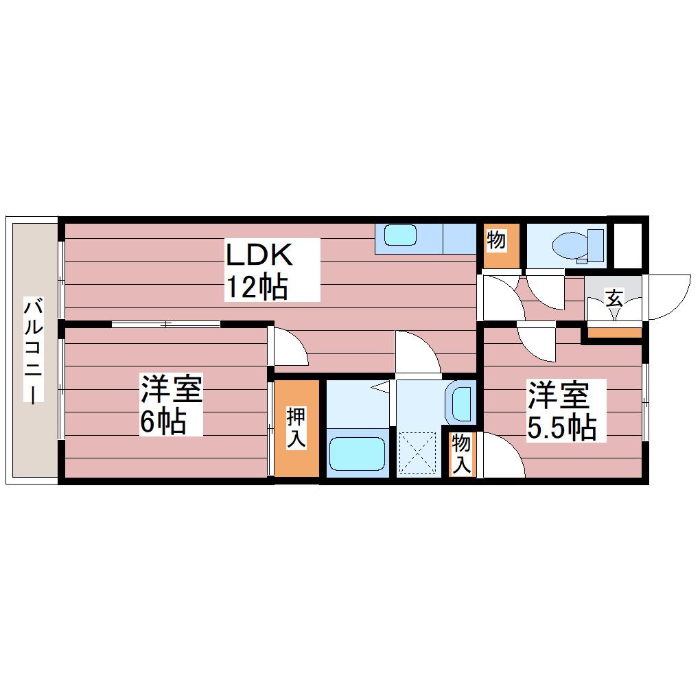 GRAN RESIDENCE(2LDK/1階)の間取り写真
