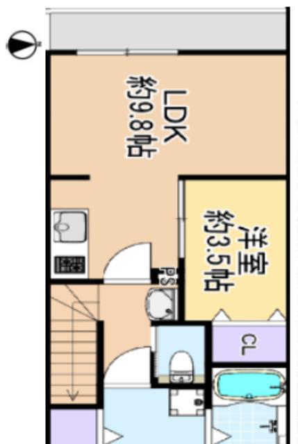エスパーダ亀有(1LDK/3階)の間取り写真