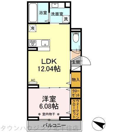 アヴァンス千住緑町(1LDK/2階)の間取り写真
