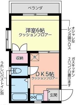コーポハマヤ(1DK/1階)の間取り写真