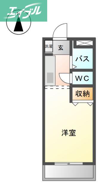 コンフォール(1K/2階)の間取り写真