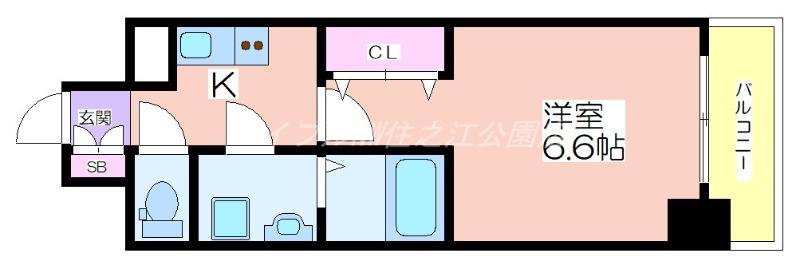 RAYSPRODUCT西住之江ADAMU(1K/4階)の間取り写真