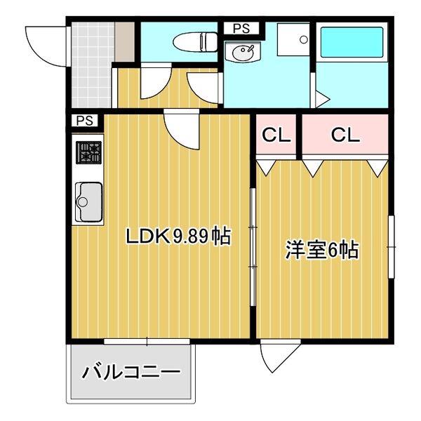 LA-CREA茨木寺田町(1LDK/3階)の間取り写真