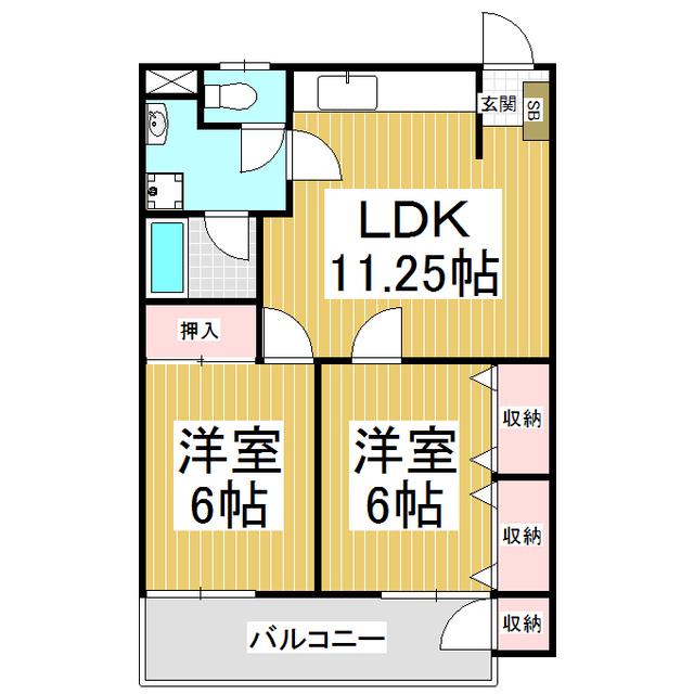 メゾンスクウェア(2LDK/3階)の間取り写真