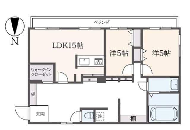 霞マンション(2LDK/1階)の間取り写真