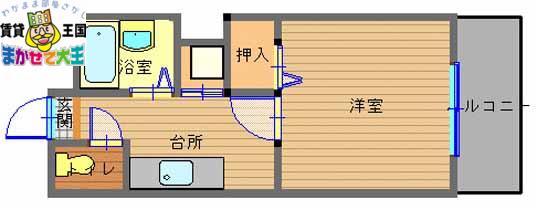 びーの柳原(1K/3階)の間取り写真