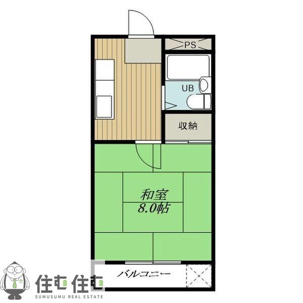 シャンポール三栄前山I(1K/1階)の間取り写真