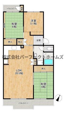 グリーンヒル光善寺第18号棟(4LDK/5階)の間取り写真