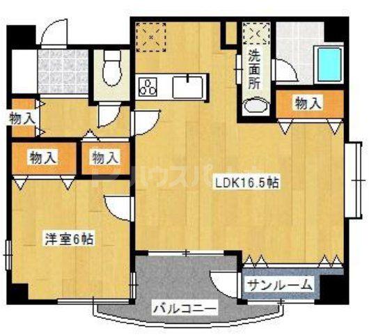 カスタム南葛西(1LDK/6階)の間取り写真
