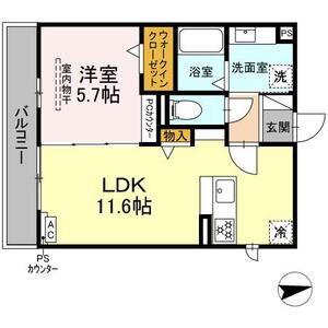 エクレール(1LDK/2階)の間取り写真
