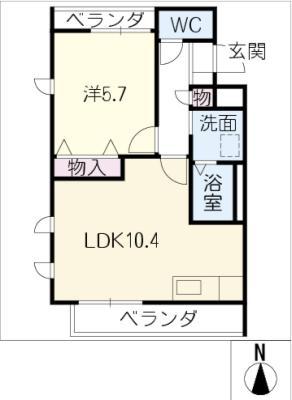 オーキッド・コート(1LDK/3階)の間取り写真