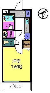 ヴァンヴェール熊取(1K/2階)の間取り写真