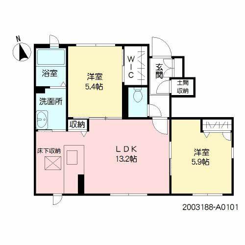 SHM FELISEED KH(2LDK/1階)の間取り写真