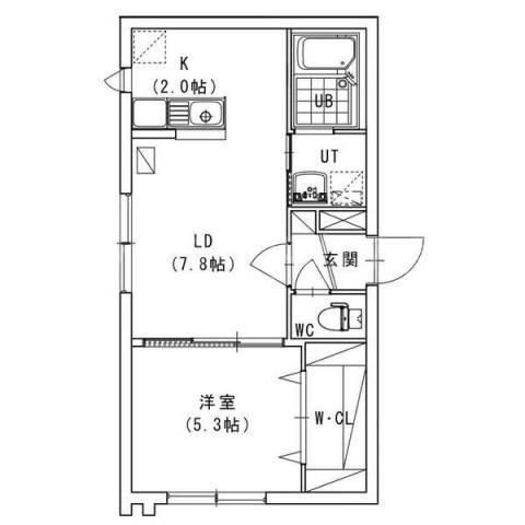 ヴレネージュ美園(1LDK/3階)の間取り写真