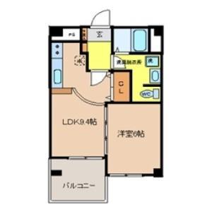 カルム竹林(1LDK/1階)の間取り写真