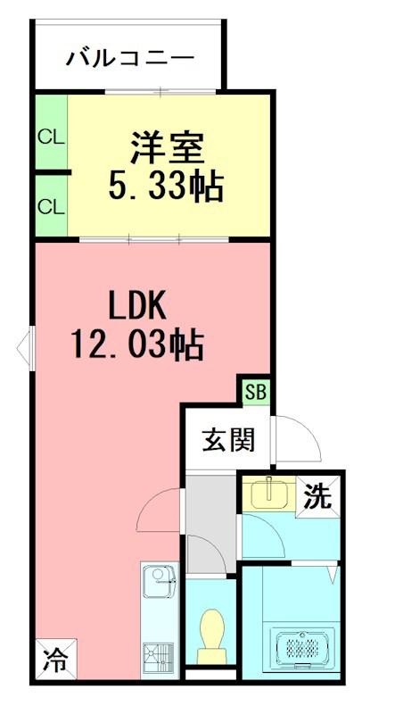 GRADUS藤沢(1LDK/3階)の間取り写真