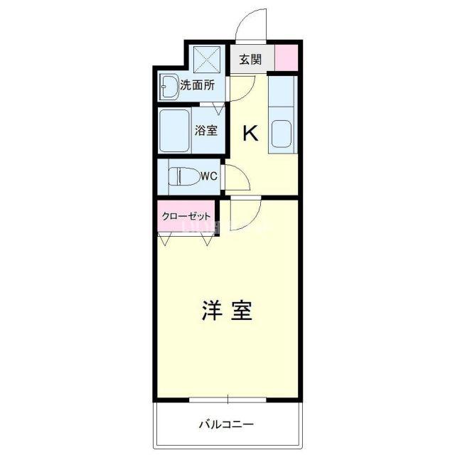 高御所ロイヤルマンション(1K/5階)の間取り写真