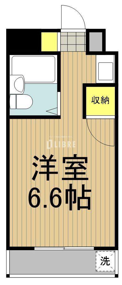 ぶるうめんはいむなかの(ワンルーム/2階)の間取り写真