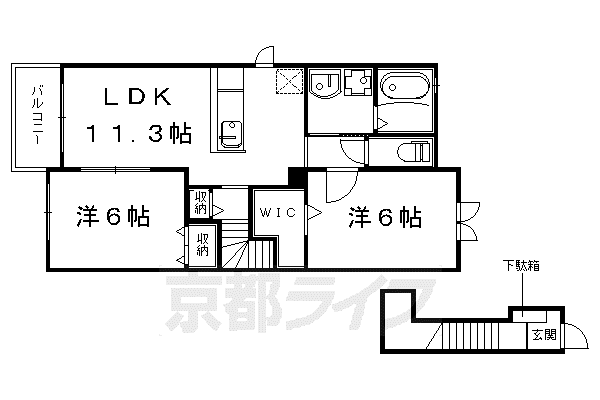 マサール哲学の道(2LDK/2階)の間取り写真