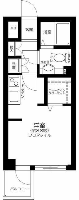 ルート四谷三丁目(ワンルーム/3階)の間取り写真
