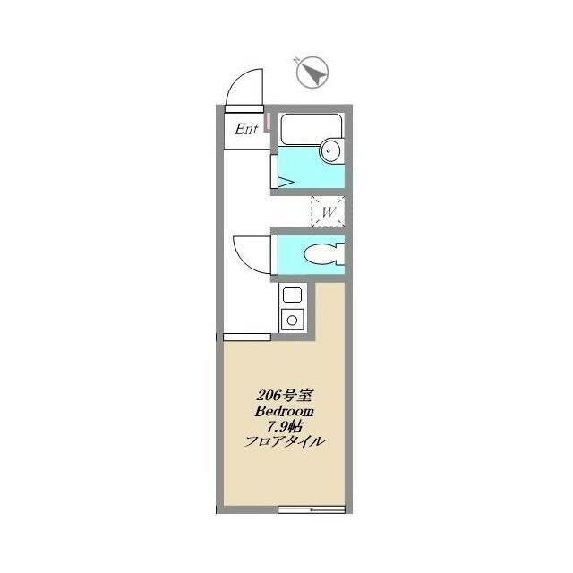 MAISON DE LIEN鵠沼(1K/2階)の間取り写真