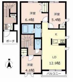 PISO MARIO(3LDK/2階)の間取り写真