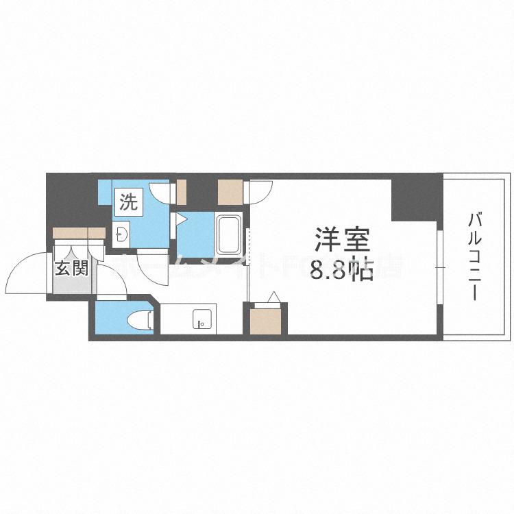 TOPAZ江坂(1K/9階)の間取り写真