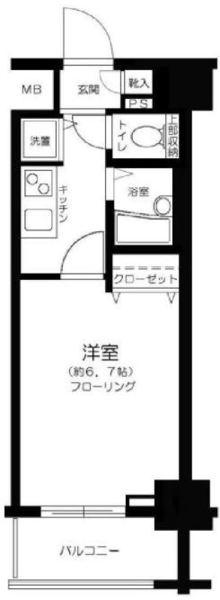 ガーラ・シティ深川扇橋(1K/2階)の間取り写真
