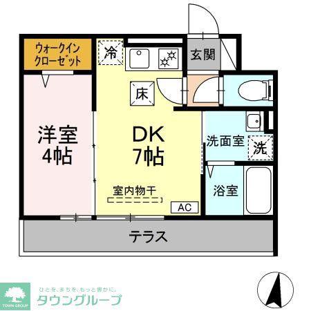 エコリブレ(1DK/1階)の間取り写真
