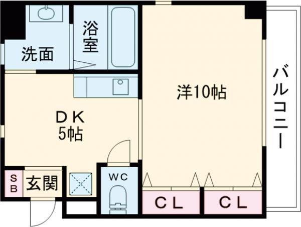 泉2000(1DK/4階)の間取り写真