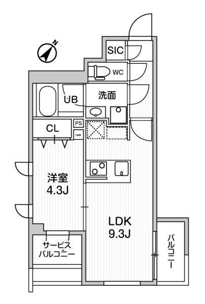コンポジット渋谷初台(1LDK/3階)の間取り写真