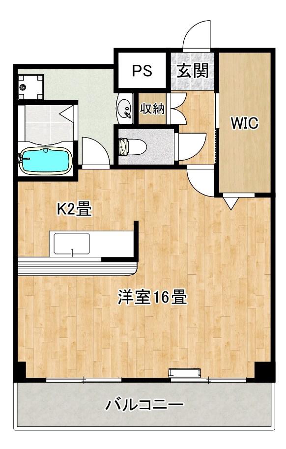少林寺TKハイツ(1K/2階)の間取り写真