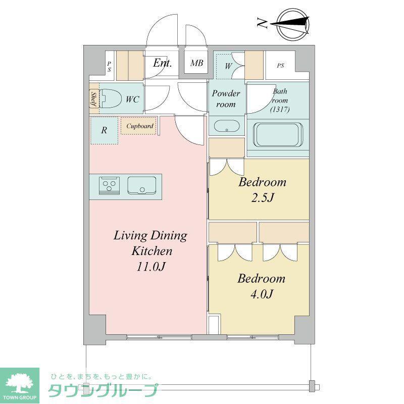 LIME RESIDENCE KAWAGUCHI イースト(2LDK/9階)の間取り写真